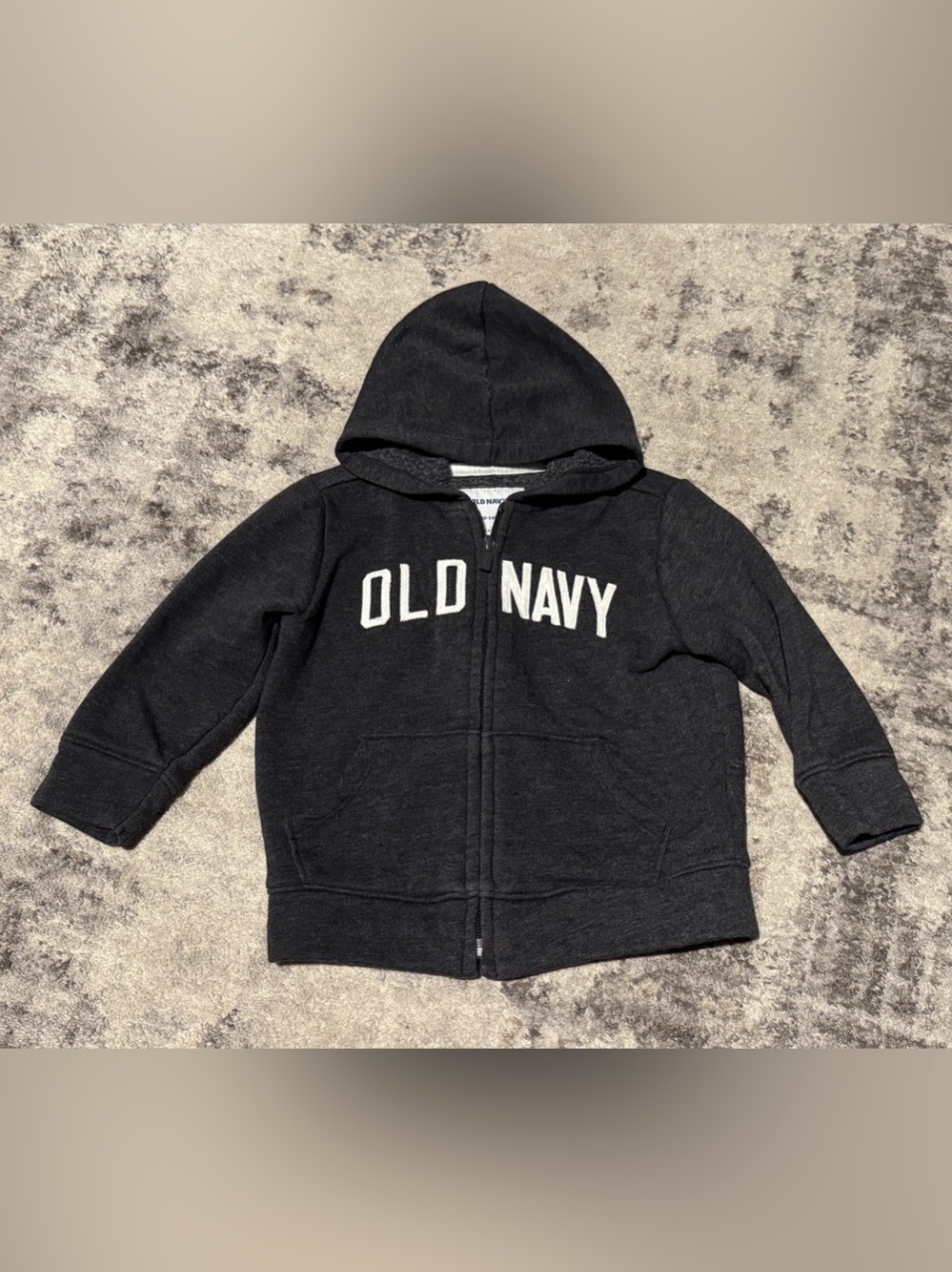 Old Navy Logo Zip-Front Fleece Hoodie for Toddler Boys Black